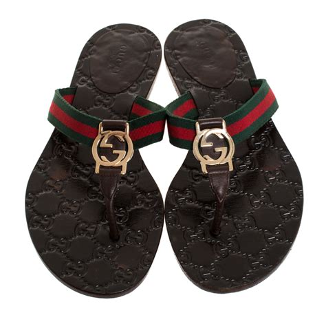 gucci gg thong sandal brown|gucci thong sandals women sale.